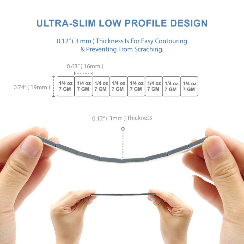 CKAuto 1/4 أونصة، 0.25 أونصة، رمادي، أوزان عجلات لاصقة، نوع سهل الإزالة. سيارات، شاحنات، سيارات دفع رباعي، دراجات نارية، منخفضة الارتفاع، 60 أونصة/صندوق، جودة OEM أمريكية، (240 قطعة) - Image 4